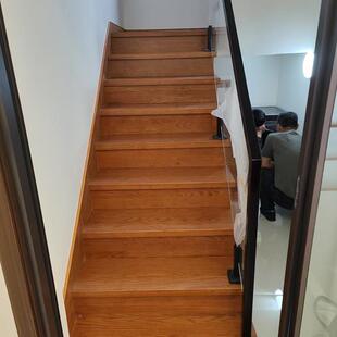 红橡扶木楼梯手别墅实木护栏OWO家用复铁艺木小柱橡法式古踏板