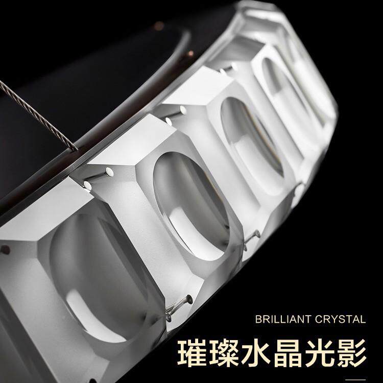 简约创意个性不锈钢卧室餐厅灯水晶组合圆圈吊灯代ML8803轻奢厅客