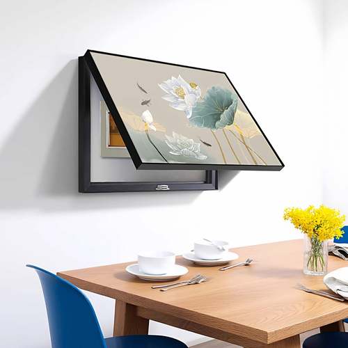 九鱼表箱装饰画WDE图2025新款新配中式免打孔开关盒子电箱遮电挡