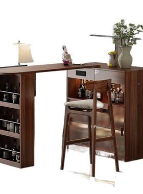 实木吧台隔柜客厅家发用沙柜小断52659户型伸缩玄关储物柜一体餐