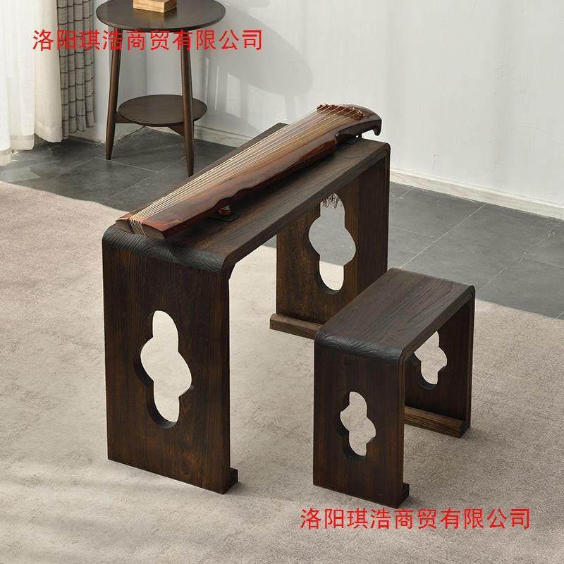 烧桐古琴桌凳实无品牌/木琴古桌整体古仿琴桌共鸣古琴桌国木学书