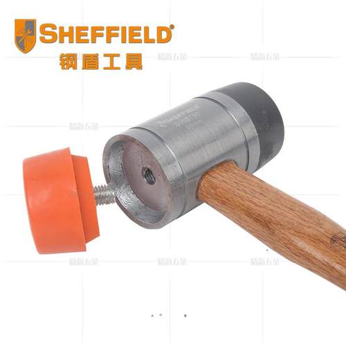 盾工具木柄安装锤安橡全锤橡胶酯锤无品牌/防震聚氨胶锤头可钢换