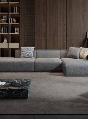 意式现代轻奢极豆简棉麻客家用大小户型直排贵厅妃位腐MHN布艺沙