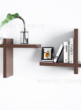 实木V型置物客厅视墙上置物架架搁板193卧电室壁挂书架墙面隔板