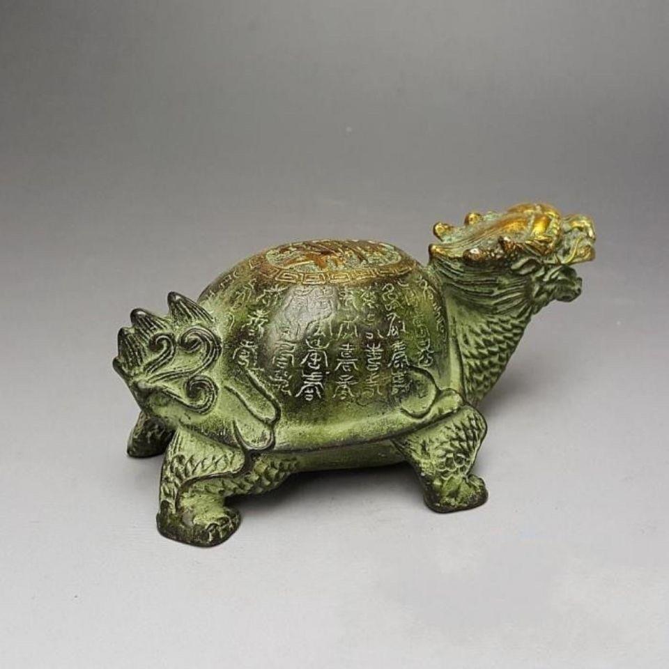古器玩铜器铜工艺HPY品精工龟铜百寿龟长龟寿龙龟铜摆件