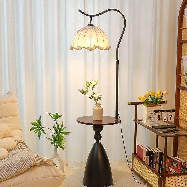 古台风落地灯厅发沙茶几复古氛围客一体美式置物架卧室床头JIE柜