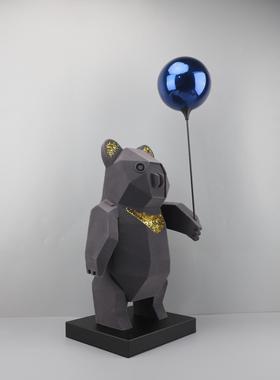 电现代简约卡通塑气球熊样树脂摆雕0921件客厅卧室视柜板房家居装