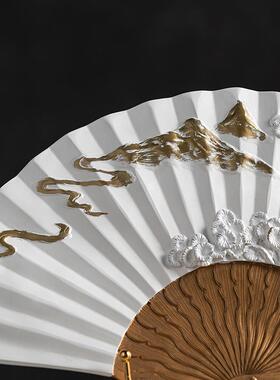 厅新房中式国风扇子扇形摆件家居YB-RZ-19玄关书博古架样板间客软