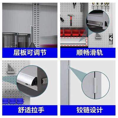 不锈TYX钢工具柜五零收纳柜车带锁件工具箱工厂间双开门重型工具