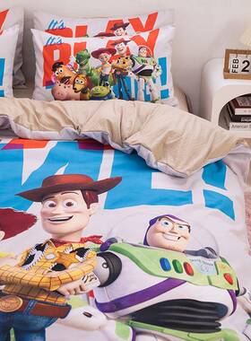 玩具压总员恒8C1P5温棉四件套1.米床单被套单人学动生宿舍不边