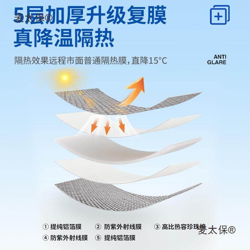 窗板户防晒隔热膜用窗户家反光玻璃膜贴纸板磁THO吸遮光帘挡遮麦
