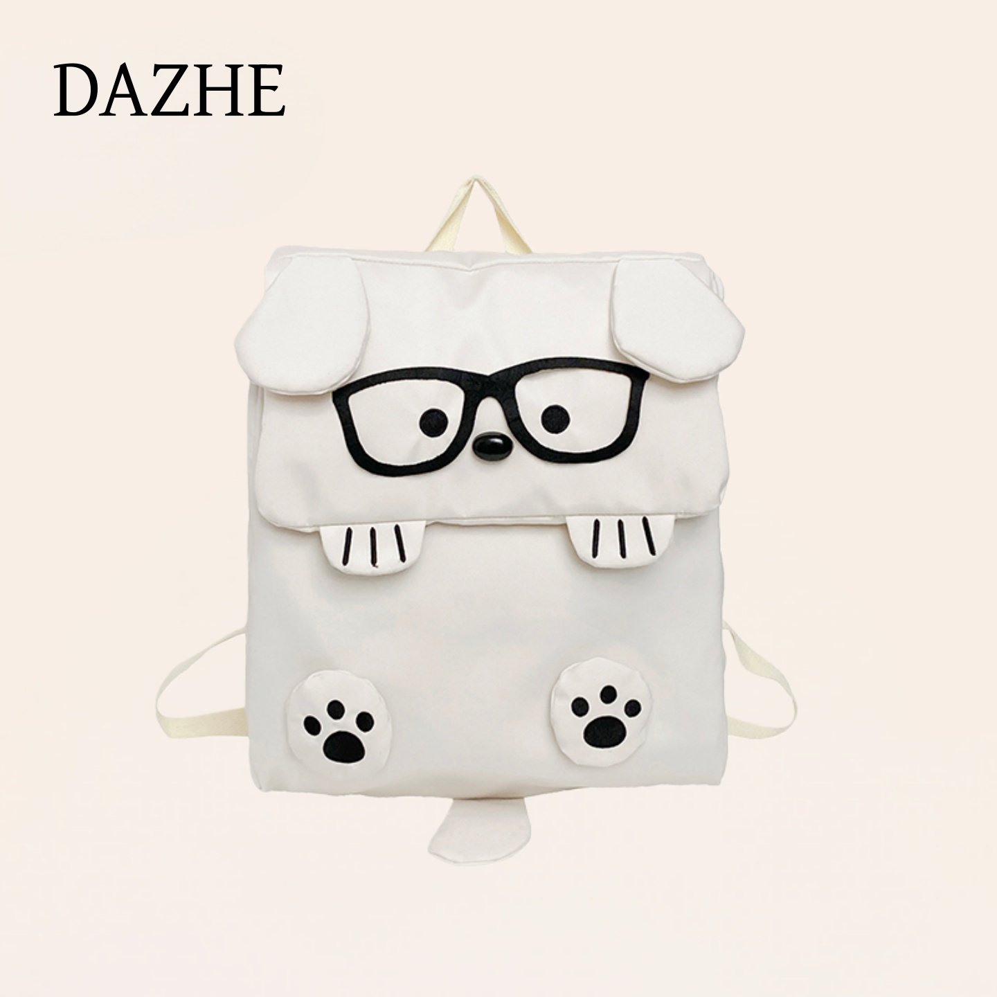 日系ins风斯文眼睛小狗书包日系可爱甜妹通勤百搭大容量旅行背包,箱包皮具/热销女包/男包,双肩背包,淘宝优惠券,粉丝福利购,淘宝优惠卷