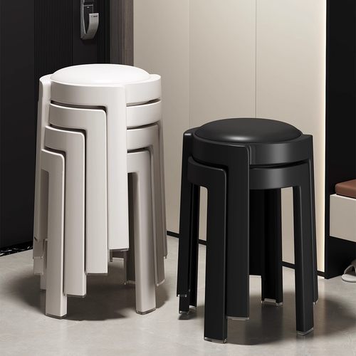 软包凳子叠叠凳小圆凳客人备用凳子餐桌凳独凳客厅可叠放家用凳子