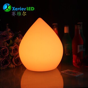 led发光桃形装饰灯酒吧灯七A彩装饰灯遥控充电节庆礼品装饰灯