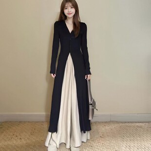 针织开衫外搭高级感配裙子毛衣外套女2024新款秋季过膝长款针织衫