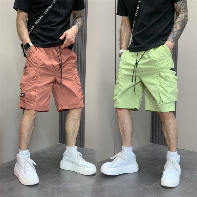 户外轻褶速干高端潮牌工装短裤男士休闲裤夏季薄款宽松五分沙滩裤,男装,休闲裤,淘宝优惠券,粉丝福利购,淘宝优惠卷