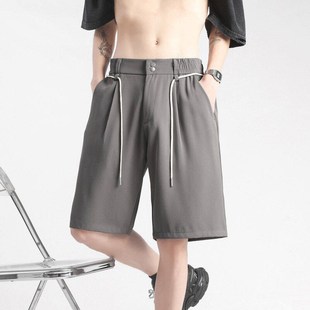 薄款 冰丝速干运动裤 中裤 短裤 裤 男夏季 休闲西装 西装 直筒宽松五分裤