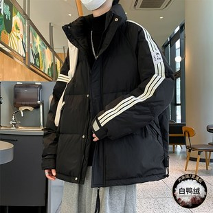 冬季13青少年学生潮牌羽绒服短款12岁男孩15大童冬装加厚立领外套