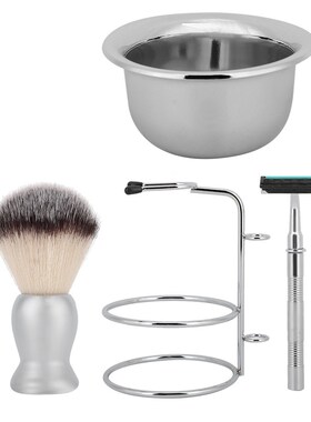 男士手动剃须尼龙胡刷四件套z套装刮胡刀胡须刷架子刮胡刷架