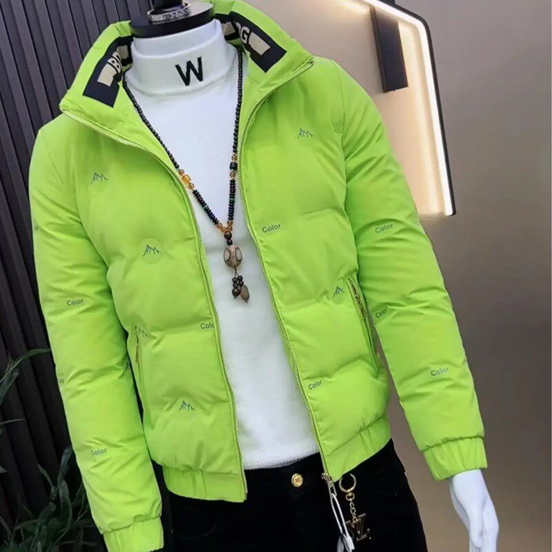 棉服外套男冬季韩版潮流轻薄男士棉衣个性百搭字母拼色网红棉袄