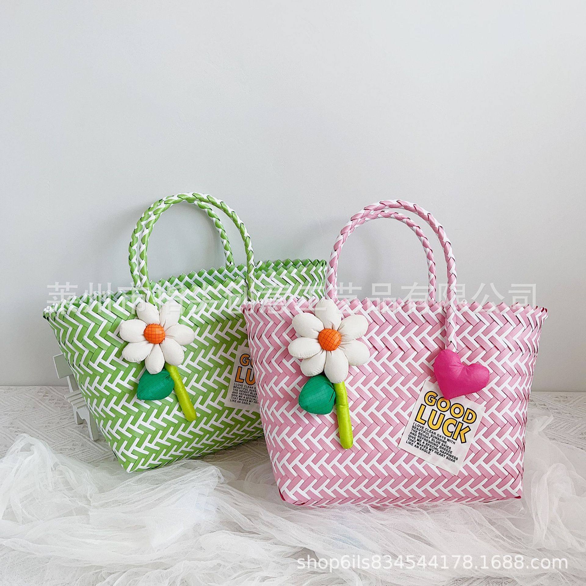 手工编织塑料打包带手提篮菜篮子包伴手礼回礼篮子海边度假女包,收纳整理,其他收纳篮,淘宝优惠券,粉丝福利购,淘宝优惠卷