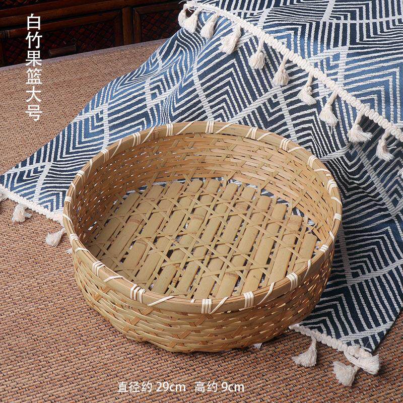 手工印尼白藤扎口半圆面包篮