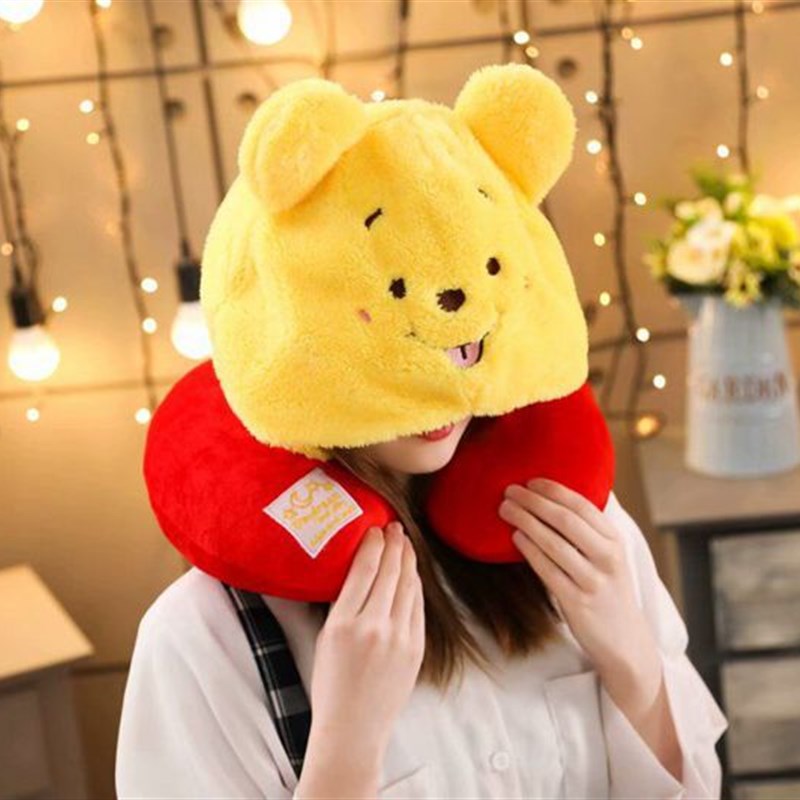 车载护颈枕旅行连帽颈枕单人办公室午睡枕头 卡通u型枕毛绒玩具