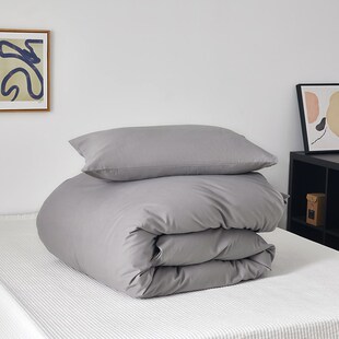 灰色被套单件纯棉100全棉磨毛一米五的160x210 220x240cm纯色被罩