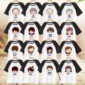 爷爷奶奶全家福家庭生日拍照定制t恤 一家五口六口夏季 亲子装 短袖