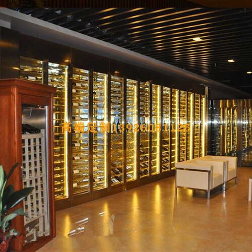 酒店别墅不锈钢恒温酒柜 不锈钢酒架 展示柜 珠宝柜定制