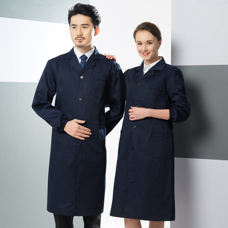 蓝大褂长袖工作服男女仓管搬运工作兰大褂工厂实验服劳保罩衣防尘