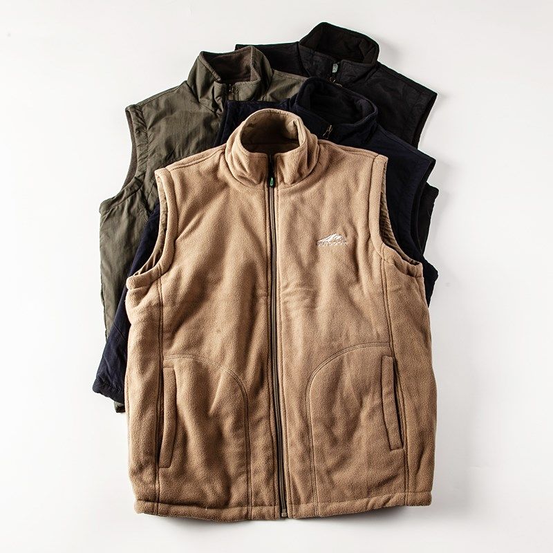 美式休闲马甲男加绒加厚保暖背心坎肩宽松大码马夹立领无袖外套男,男装,常规马甲,淘宝优惠券,粉丝福利购,淘宝优惠卷