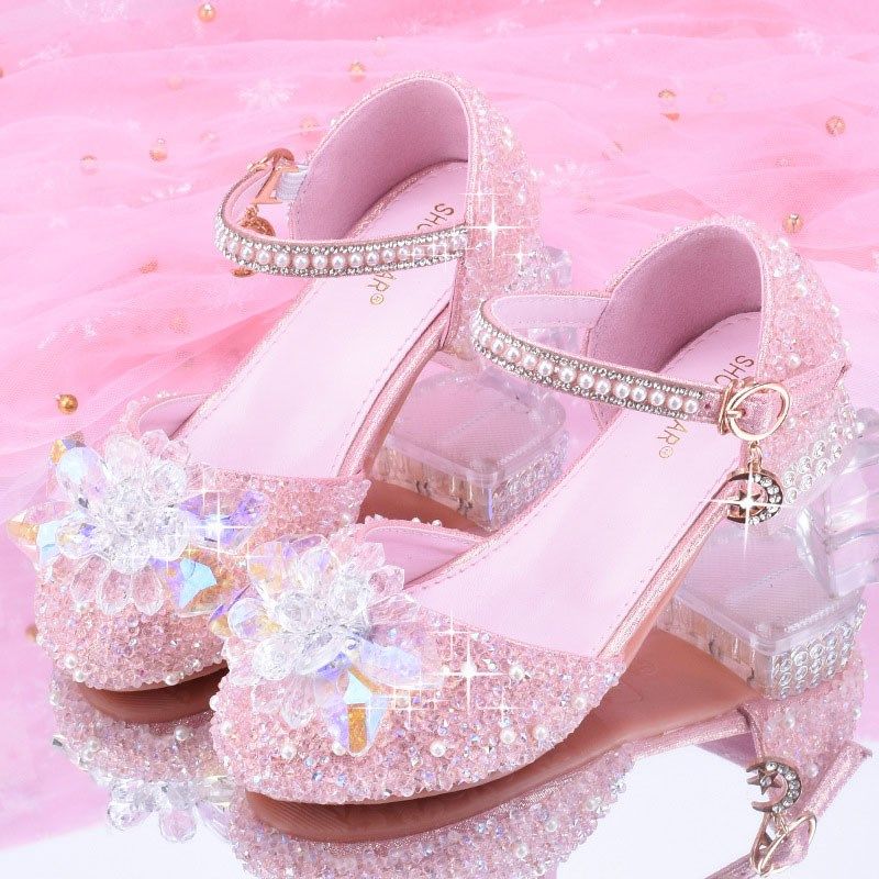 公主鞋女童水晶鞋走秀演出配礼服花童鞋舞台走秀演出鞋儿童高跟鞋,童鞋/婴儿鞋/亲子鞋,水晶/水钻鞋,淘宝优惠券,粉丝福利购,淘宝优惠卷