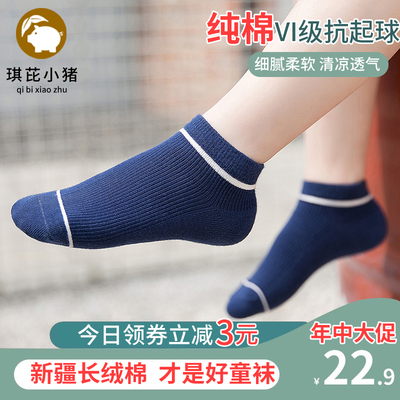 男童儿童袜子春夏夏季薄款男孩短袜3-10纯棉12岁春款春秋船袜夏袜