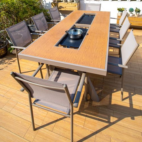 户外烧烤桌椅北欧庭院花园休闲室外电烧烤木炭烤大型烤架烧烤炉