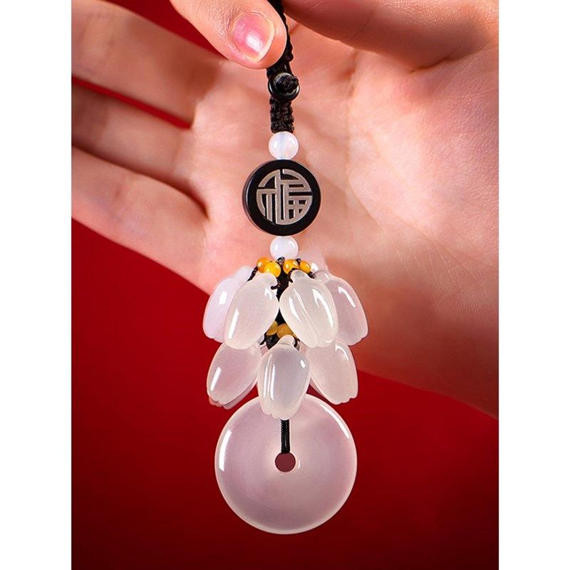 汽车钥匙挂件高档个性玉吊坠男创意锁匙扣链精致小车钥匙挂饰品女