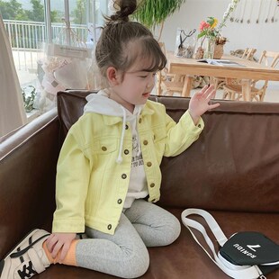 女童秋装2022新款儿童休闲牛仔外套女孩洋气夹克宝宝韩版春秋衣服