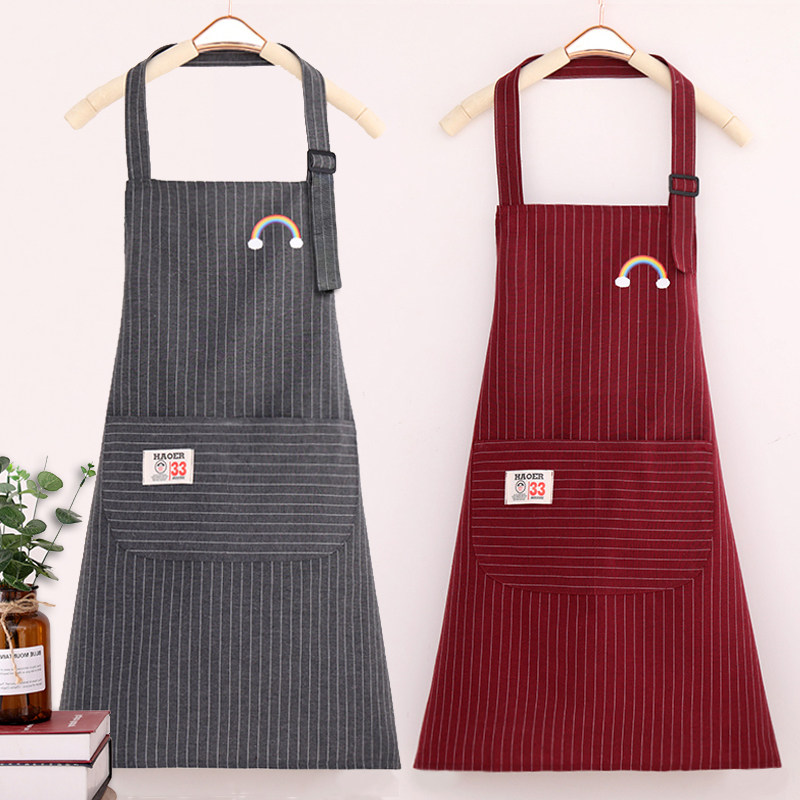 纯棉简约无袖挂脖围裙女家务厨房防油污可调节时尚洋气工作服定制,家庭/个人清洁工具,围裙,淘宝优惠券,粉丝福利购,淘宝优惠卷