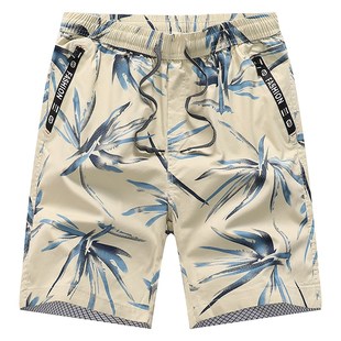 裤 纯棉五分裤 子夏季 直筒沙滩裤 休闲运动潮流拉链口袋宽松大码 男士