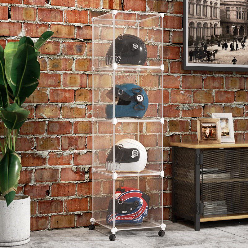 头盔收纳柜家用可移动置物架机车服摩托车电瓶车帽子展示存放神器