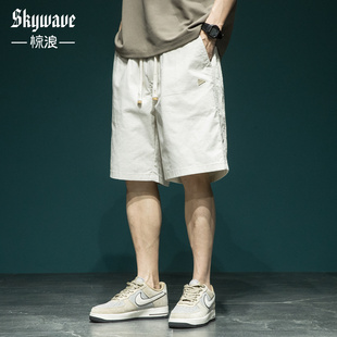 户外百搭加大运动简约休闲五分裤 日系慵懒风宽松短裤 新款 夏季 男士