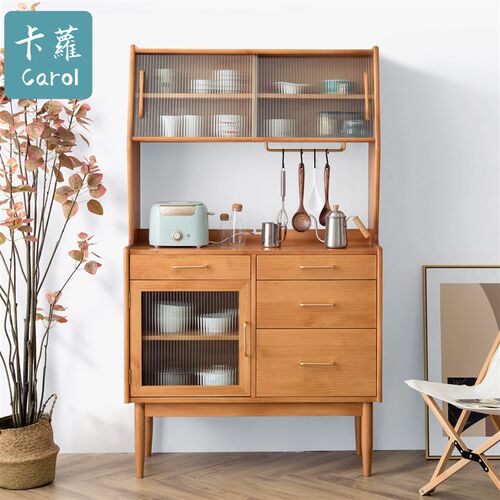 北欧实木餐边柜现代简约t厨房日式客餐厅茶水柜小户型家用储物柜