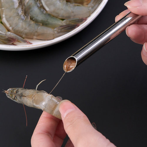 挑虾线神器304不锈钢大虾开背去虾肠专用工具家用虾线快速剔除刀