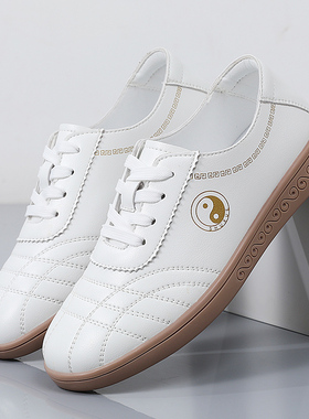 专业太极鞋女真皮牛筋底春秋款女士武术鞋八段锦太极拳练功运动鞋