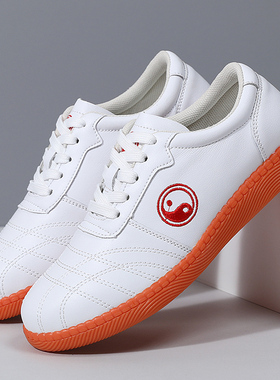 太极鞋女真皮牛筋底2025新款专业武术鞋男款太极拳练功训练运动鞋