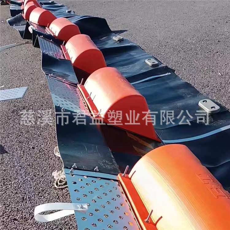 港口码头漂浮物拦截装置浮筒式拦污排 核电站进水渠拦污网浮桶