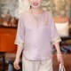上衣中年人短袖 母亲节2025新款 两件套 套装 中老年女装 时尚 妈妈夏装