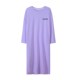 长裙到脚踝超长款 睡裙女款 睡衣 纯棉长袖 紫色春秋J款 2024新款 春款