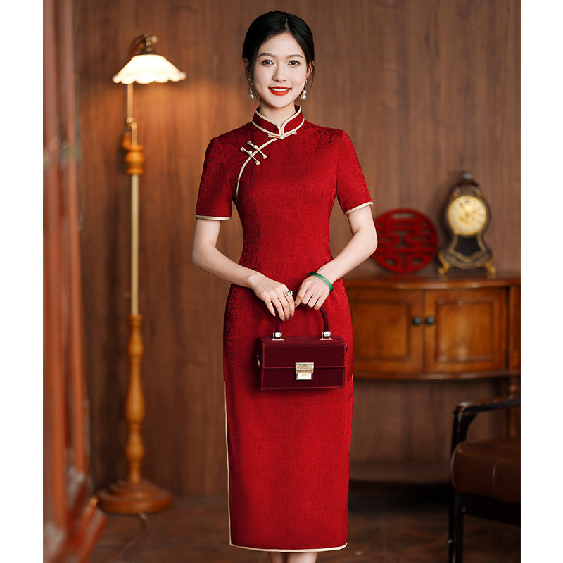 喜婆婆婚宴装妈妈礼服旗袍高贵平时可穿年轻款十一结婚2023新款夏