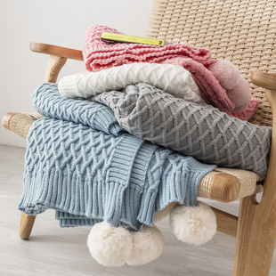 针织毛毯办公室午睡流苏盖毯午休毯床尾搭L毯休闲毛巾毯沙发小毯